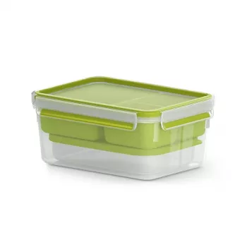 EMSA CLIP & GO XL Lunchbox 2.3 L Groen, Transparant 1 stuk