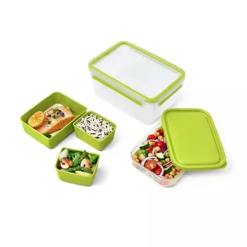 EMSA CLIP & GO XL Lunchbox 2.3 L Groen, Transparant 1 stuk