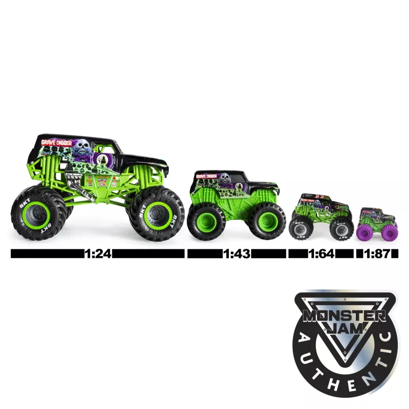 Monster Jam, Charged Beasts set, officieel, Dragon, Octon8er, Jurassic Attack, monstertrucks van spuitgietmetaal schaal 1:64, speelgoed voor jongens en meisjes vanaf 3 jaar