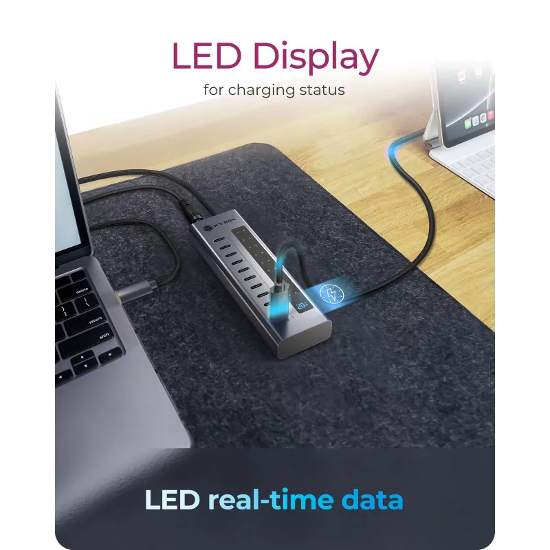 USB-hub icybox IB-HUB1450-C31 — 10 poorten, USB 3.2