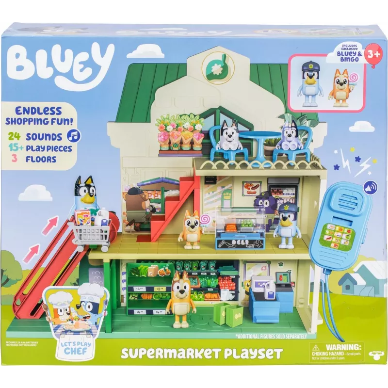 Speelset Polesie MS18918 – Bluey-thema winkelset, met geluid, AAA-batterij, vanaf 3 jaar