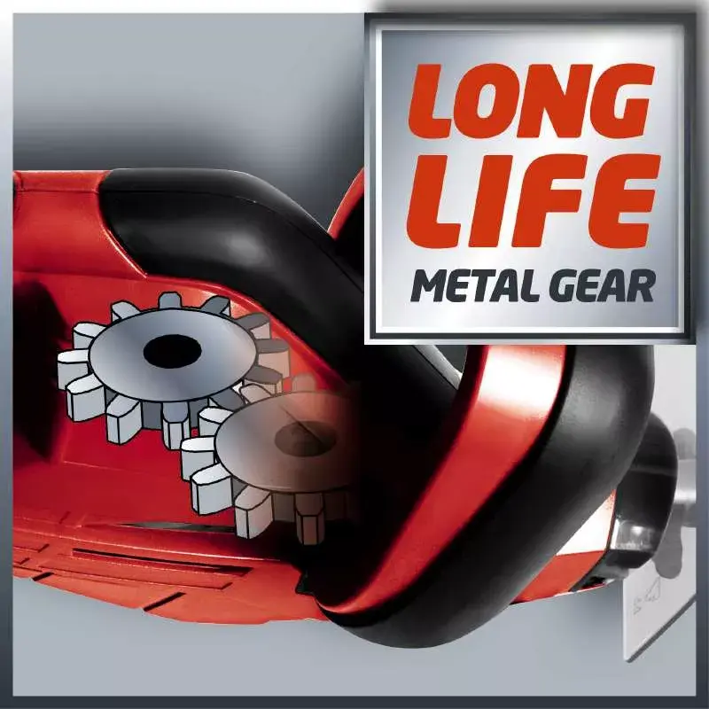 Einhell GE-CH 1846 Li Kit accuheggenschaar, 18 V, 2,0 Ah li-ionaccu, dubbel mes, 52 cm snijlengte, rood/zwart
