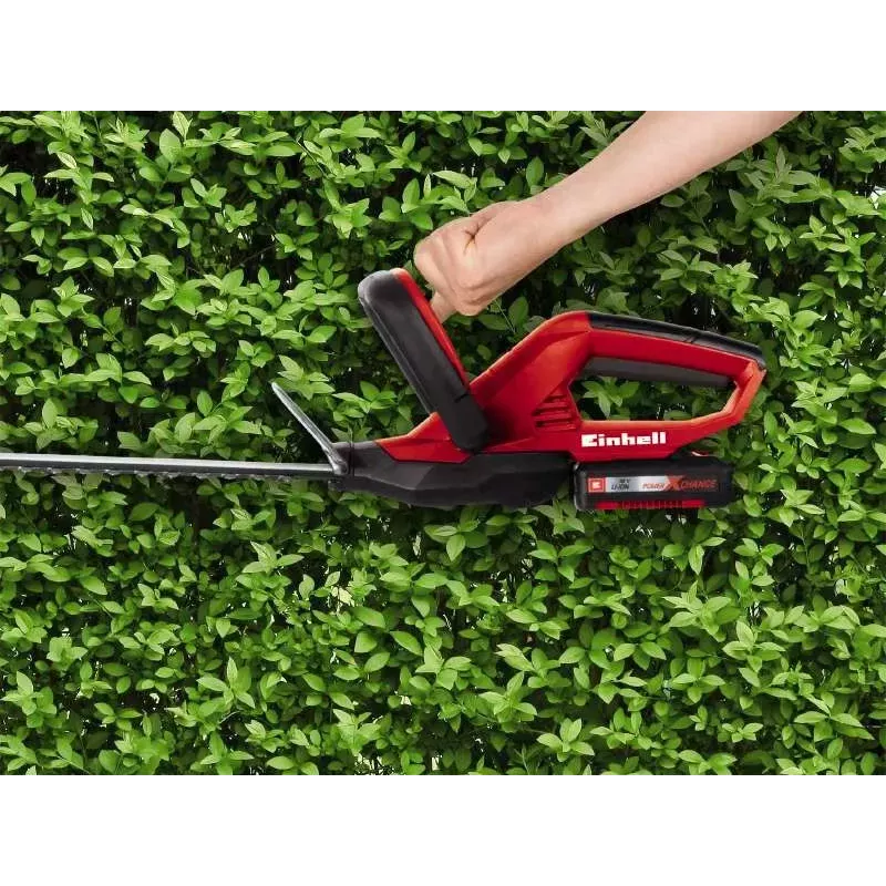 Einhell GE-CH 1846 Li Kit accuheggenschaar, 18 V, 2,0 Ah li-ionaccu, dubbel mes, 52 cm snijlengte, rood/zwart