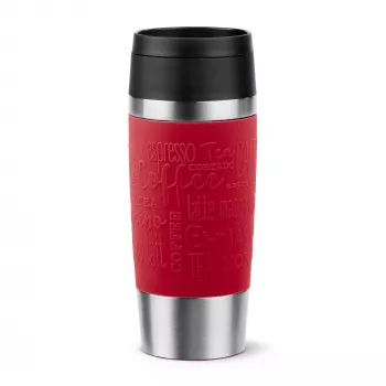 EMSA Travel Mug Classic N2020400 reisbeker 360 ml zwart, rood, RVS