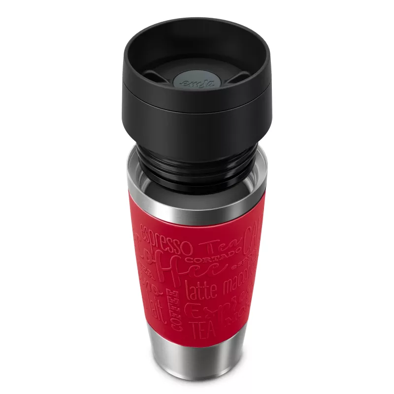 EMSA Travel Mug Classic N2020400 reisbeker 360 ml zwart, rood, RVS