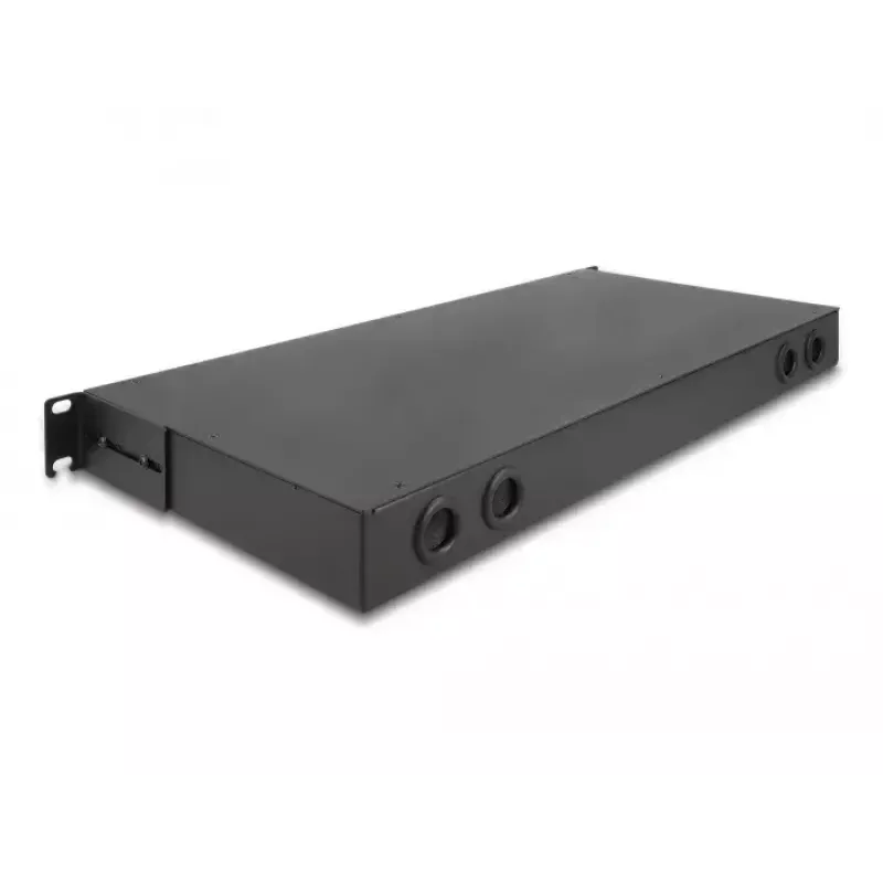 DeLOCK 19 inch glasvezel-HD-patchpanel 1U zwart metaal rackmontage