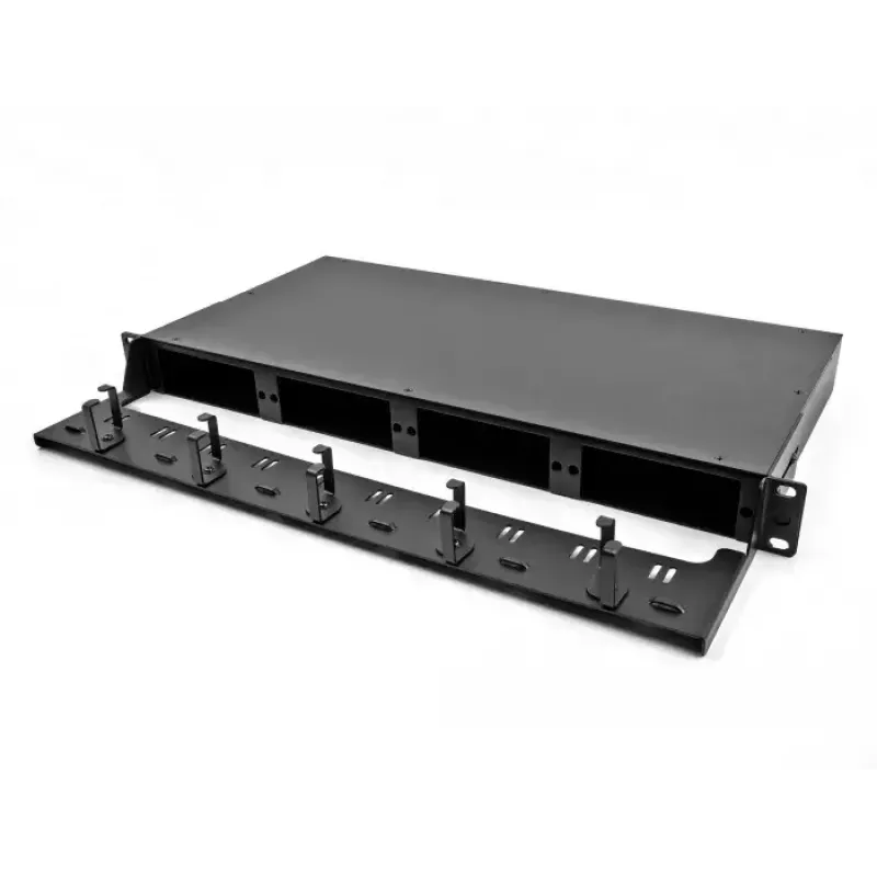 DeLOCK 19 inch glasvezel-HD-patchpanel 1U zwart metaal rackmontage