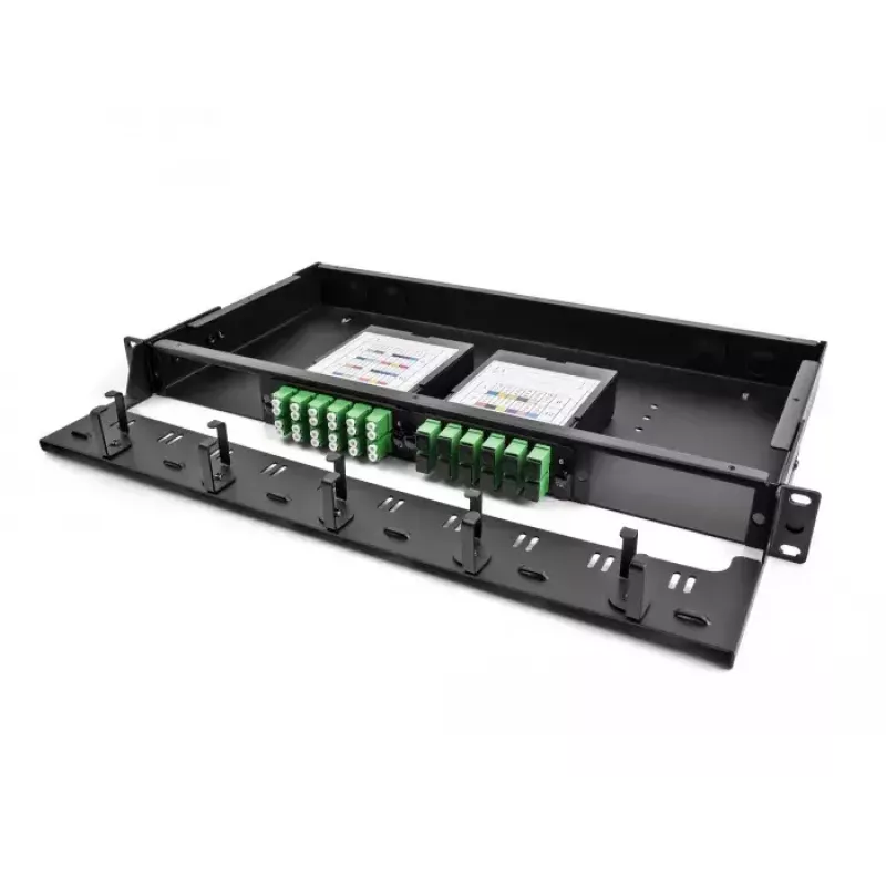 DeLOCK 19 inch glasvezel-HD-patchpanel 1U zwart metaal rackmontage