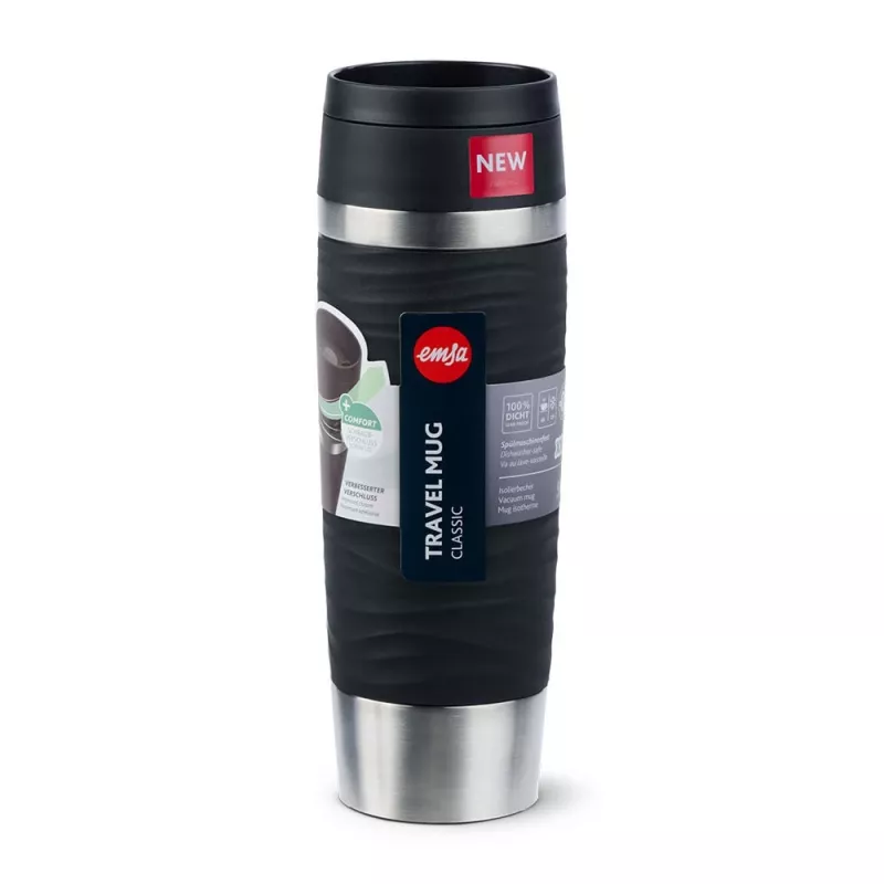 EMSA Travel Mug Waves Grande 500 ml zwart, roestvrij staal