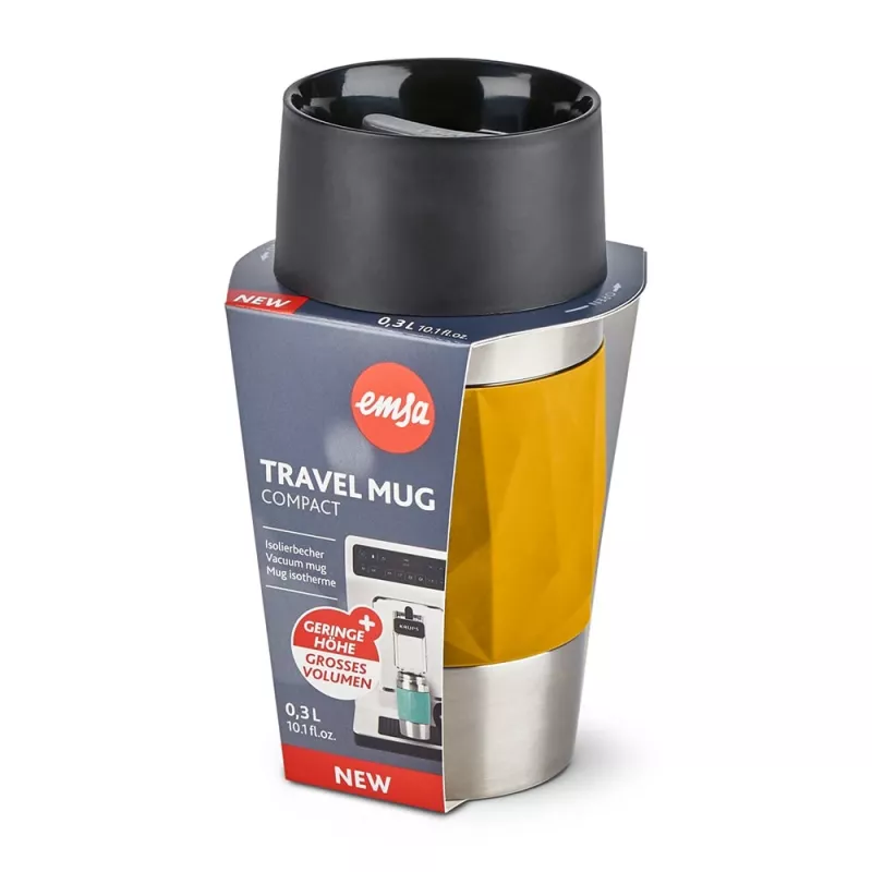 EMSA Travel Mug Compact 300 ml roestvrij staal, geel