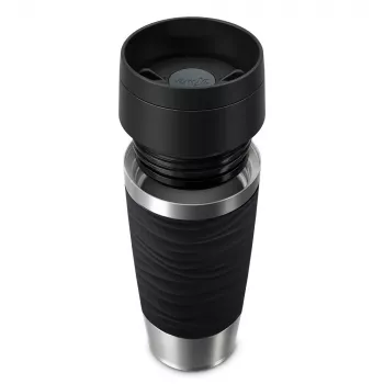 EMSA Travel Mug Waves 360 ml zwart roestvrij staal reisbeker