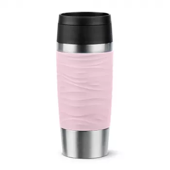 EMSA Travel Mug Waves 360 ml roze roestvrijstalen reisbeker