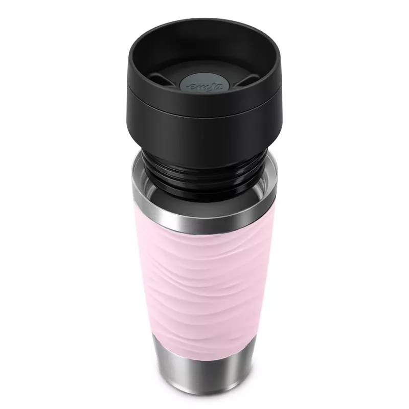 EMSA Travel Mug Waves 360 ml roze roestvrijstalen reisbeker