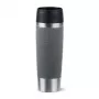 EMSA N2022300 Travel Mug Classic Grande thermosbeker, 500 ml, roestvrij staal/PP/siliconen, Quick Press-deksel, grijs
