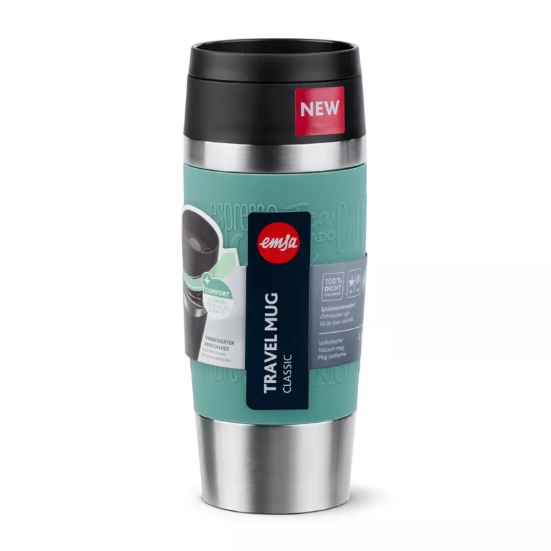 EMSA Travel Mug Classic 360 ml blauw roestvrij staal reisbeker