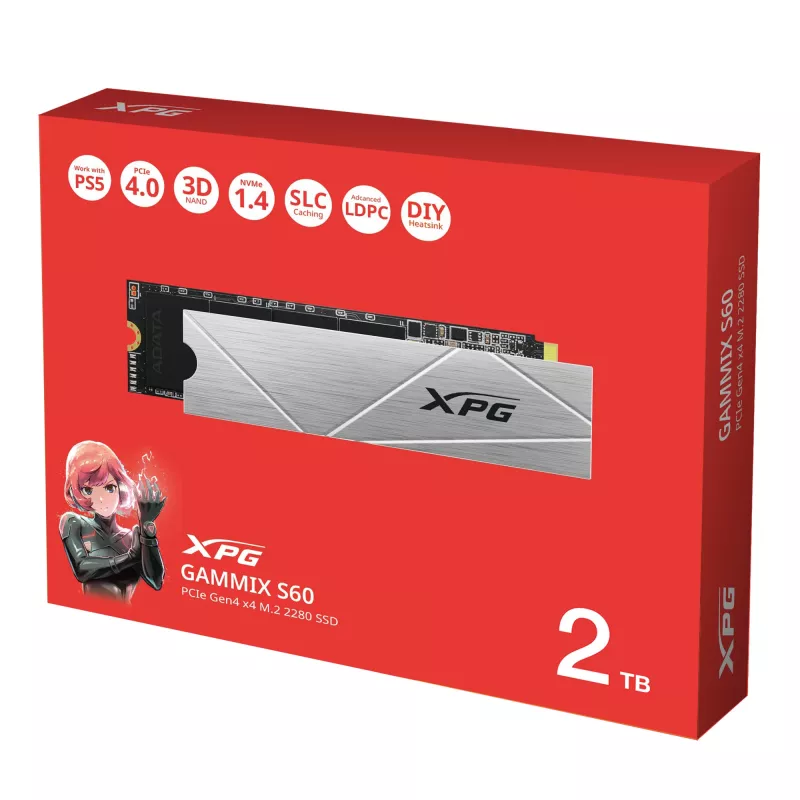 SSD-schijf ADATA 2 TB M.2 PCI Express 4.0 NVMe GAMMIX S60