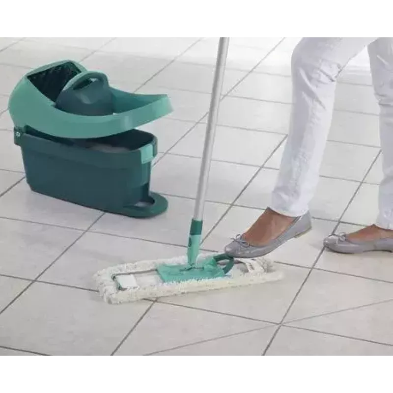 Wissysteem-emmer Leifheit 55076 — ergonomische pers, grote inhoud, groen