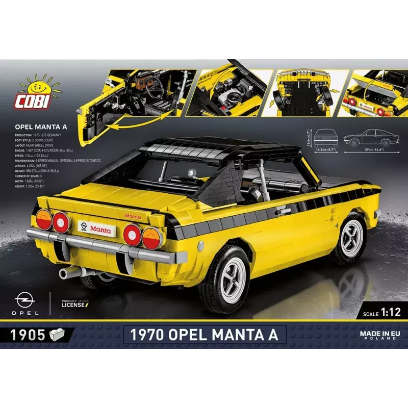 Constructiespeelgoed Cobi Opel Manta A 1970 model schaal 1:12, bouwsteenset