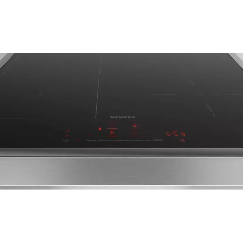Inductiekookplaat Siemens iQ500 ED64RHSB1E 4-zone inbouw 60 cm zwart/rvs touch-bediening