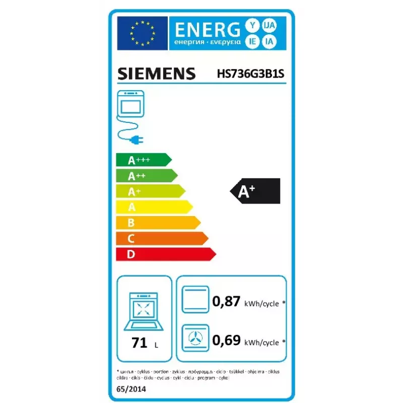 Siemens HS736G3B1 oven 71 L zwart, roestvrij staal