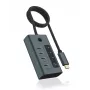 ICY BOX IB-HUB1454-C31 USB 3.2 Gen 1 (3.1 Gen 1) Type-C 10000 Mbit/s blauw, grijs