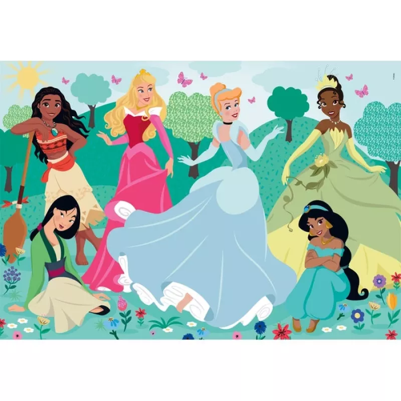 Puzzel Clementoni Supercolor Disney Princess – 104 stukjes, breedte 485 mm, leeftijd 4–6