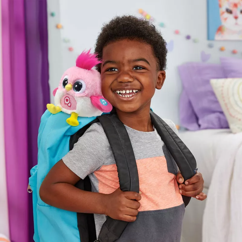 Interactieve pratende pluchen vogel VTech Lolibirds Momo — educatief speelgoed op batterijen