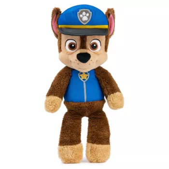 PAW Patrol GUND officiële Chase Take Along Buddy pluchen knuffel, premium knuffel voor kinderen vanaf 1 jaar, blauw/bruin, 33 cm