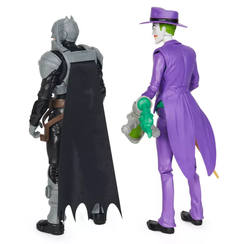 DC Comics, Batman Adventures, Batman vs The Joker actiefiguren-set, 2 figuren, 12 harnasaccessoires, 30,5 cm superheldenspeelgoed voor jongens en meisjes