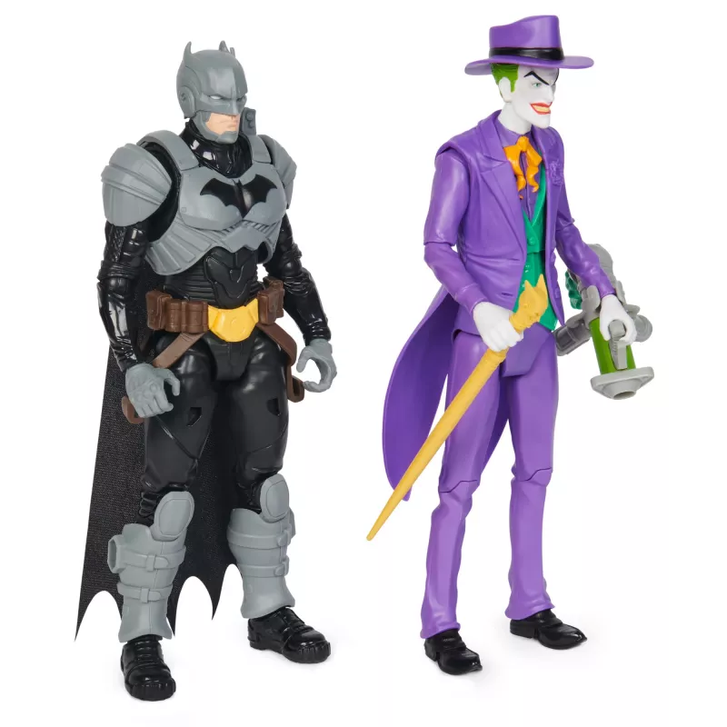 DC Comics, Batman Adventures, Batman vs The Joker actiefiguren-set, 2 figuren, 12 harnasaccessoires, 30,5 cm superheldenspeelgoed voor jongens en meisjes