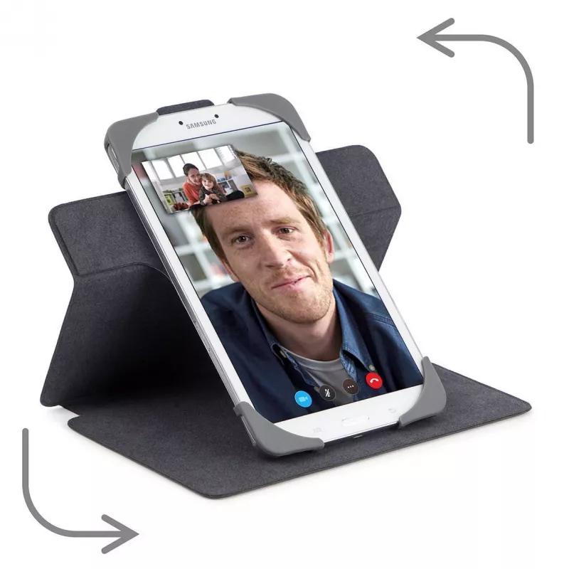 Targus SafeFit Rotating Universal THZ643GL flipcase voor tablets van 7–8 inch, polyurethaan, magnetische sluiting, zwart