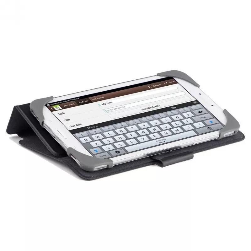 Targus SafeFit Rotating Universal THZ643GL flipcase voor tablets van 7–8 inch, polyurethaan, magnetische sluiting, zwart