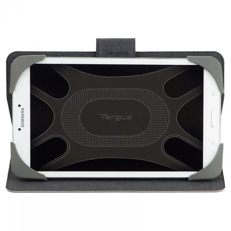 Targus SafeFit Rotating Universal THZ643GL flipcase voor tablets van 7–8 inch, polyurethaan, magnetische sluiting, zwart