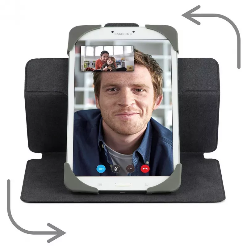 Targus SafeFit Rotating Universal THZ643GL flipcase voor tablets van 7–8 inch, polyurethaan, magnetische sluiting, zwart