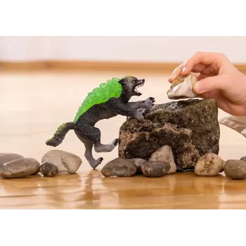 Figuur Schleich ELDRADOR CREATURES granietwolf model 70153, leeftijd 7+, groen/grijs