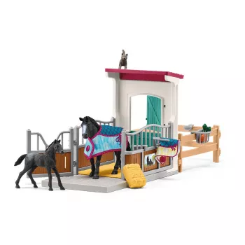 schleich HORSE CLUB paardenbox met merrie en veulen, paardenstal, paarden, 5 jaar, veelkleurig, kunststof