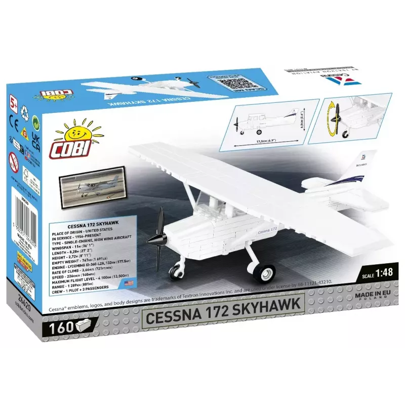 Constructiespeelgoed Cobi Cessna 172 Skyhawk wit bouwset