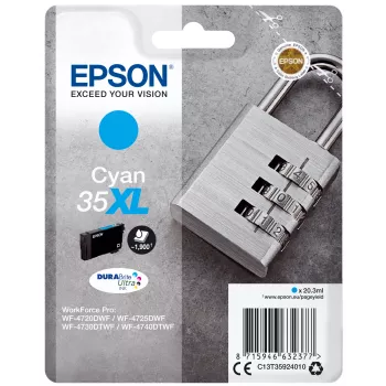 Cartridge Epson Padlock singlepack cyaan 35XL DURABrite Ultra Ink