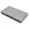 DIGITUS dockingstation USB-C – 2x USB Type-C / 2x USB 3.0 10 Gbit/s / USB 3.0 5 Gbit/s / 2x DP / GbE / Micro-SD / SD / 3,5 mm – 60 W USB Power Delivery