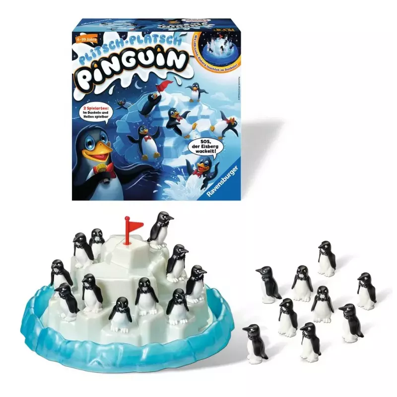 Ravensburger 213252 Plitsch-Platsch Pinguin behendigheidsspel, vanaf 4 jaar