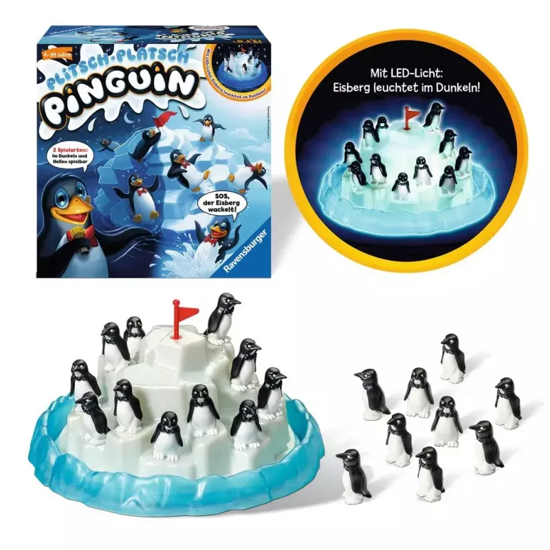Ravensburger 213252 Plitsch-Platsch Pinguin behendigheidsspel, vanaf 4 jaar