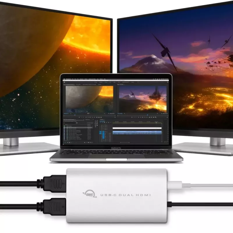 USB-grafische adapter OWC CADPDL2HDMI 3840 x 2160 pixel zilver