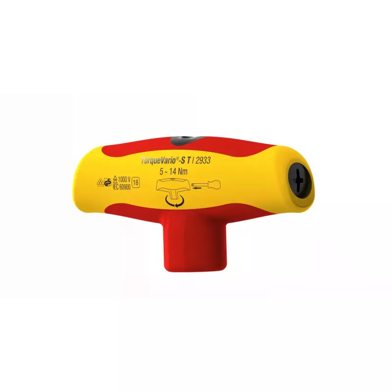 Wiha TorqueVario-S T electric 2933 momentschroevendraaier met T-handvat, 5-14 Nm