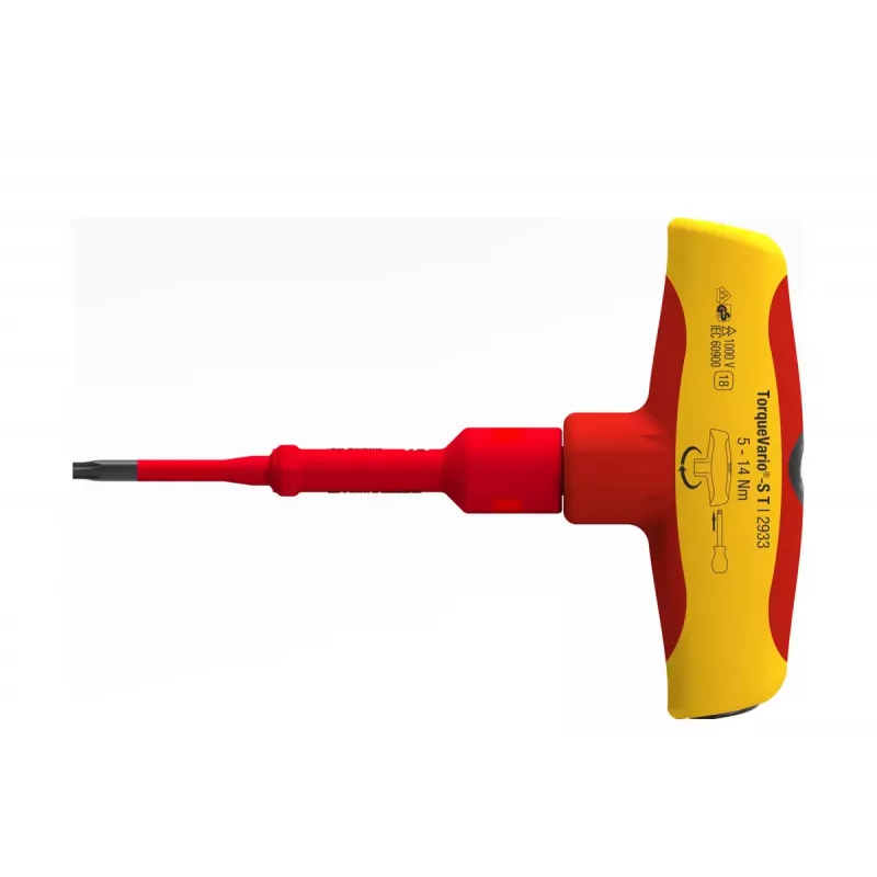 Wiha TorqueVario-S T electric 2933 momentschroevendraaier met T-handvat, 5-14 Nm