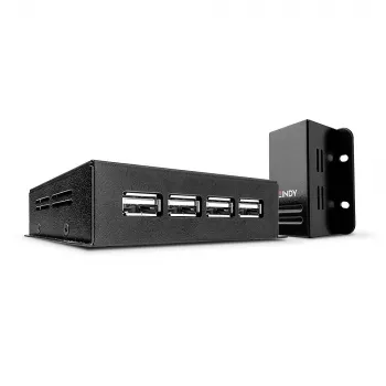 Lindy 50m 4-poorts USB 2.0 Cat.6 extender, netwerkzender & -ontvanger, 50 m, 480 Mbit/s, Cat5, Cat5e, Cat6, NS1021, fosforbrons