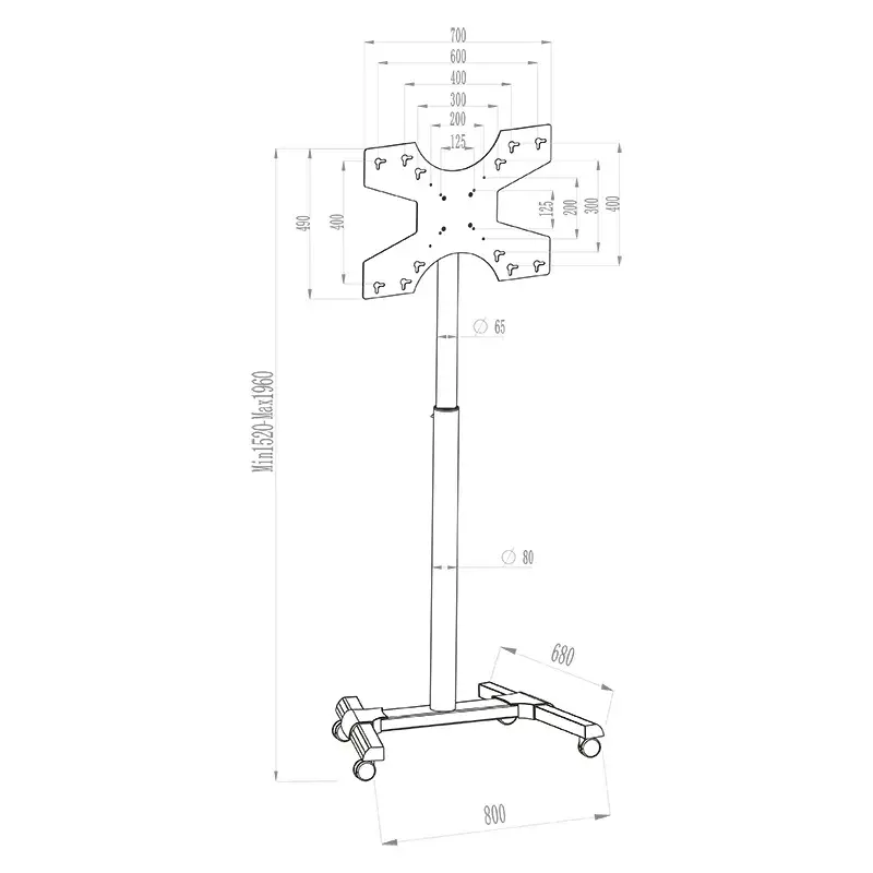 Signage display-houder Hagor 1983 139,7 cm (55 inch) zwart