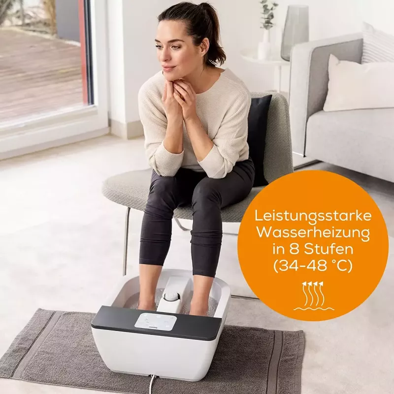 Voetbubbelbad Beurer FB 60 – elektrisch voetbad, wit/grijs