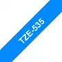 Labelband Brother TZe535 12mm wit op blauw