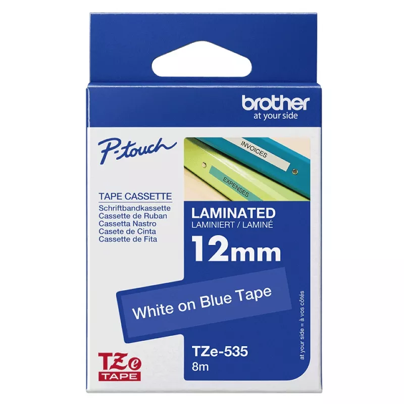 Labelband Brother TZe535 12mm wit op blauw