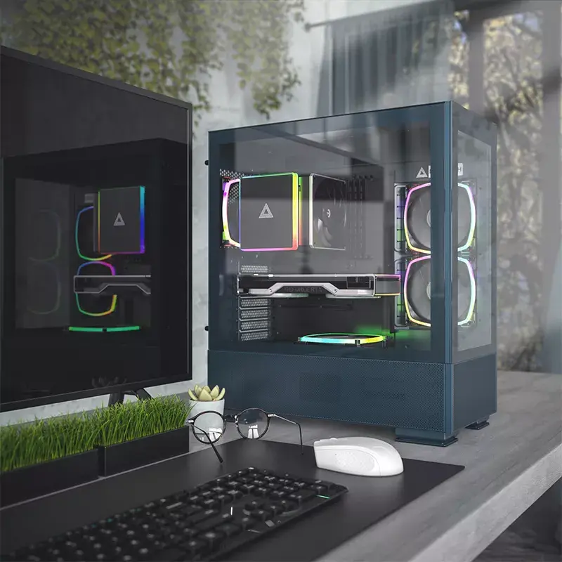 PC-behuizing Montech SKY TWO midi tower blauw